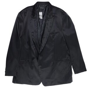 INC International Concepts Black Satin Shawl Collar Tuxedo Blazer Big Tall 3XLT